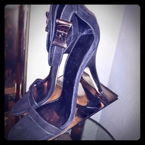 GUCCI Suede Sandal Heels